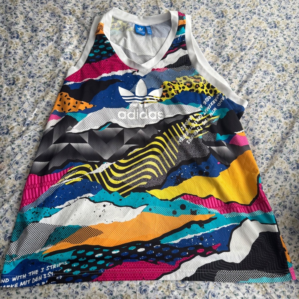 Adidas Originals Mens 2XL Abstract Mesh Basketball Jersey Tank Top CD4514 Multi